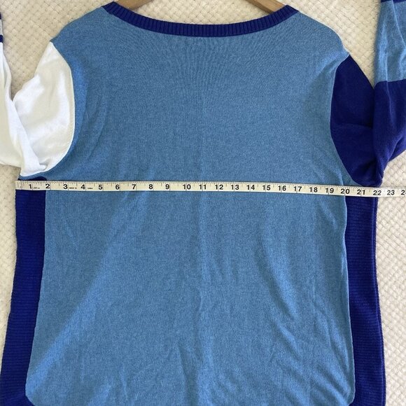 Habitat Clothes To Live Womens Geometric Colorblock Sweater Size XL Blue Cotton - Picture 11 of 16